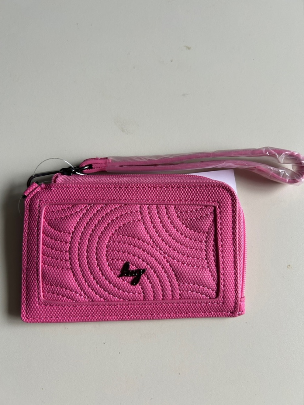 LUG TWIRL MATTE LUXE RFID WRISTLET CARD WALLET TOURMALINE PINK NWT